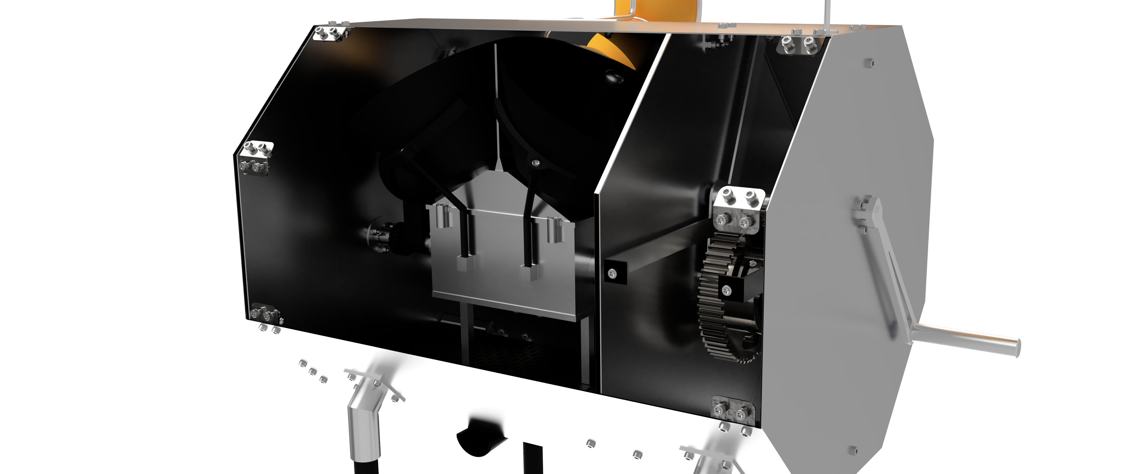 Detailed view of the pressing mechanism