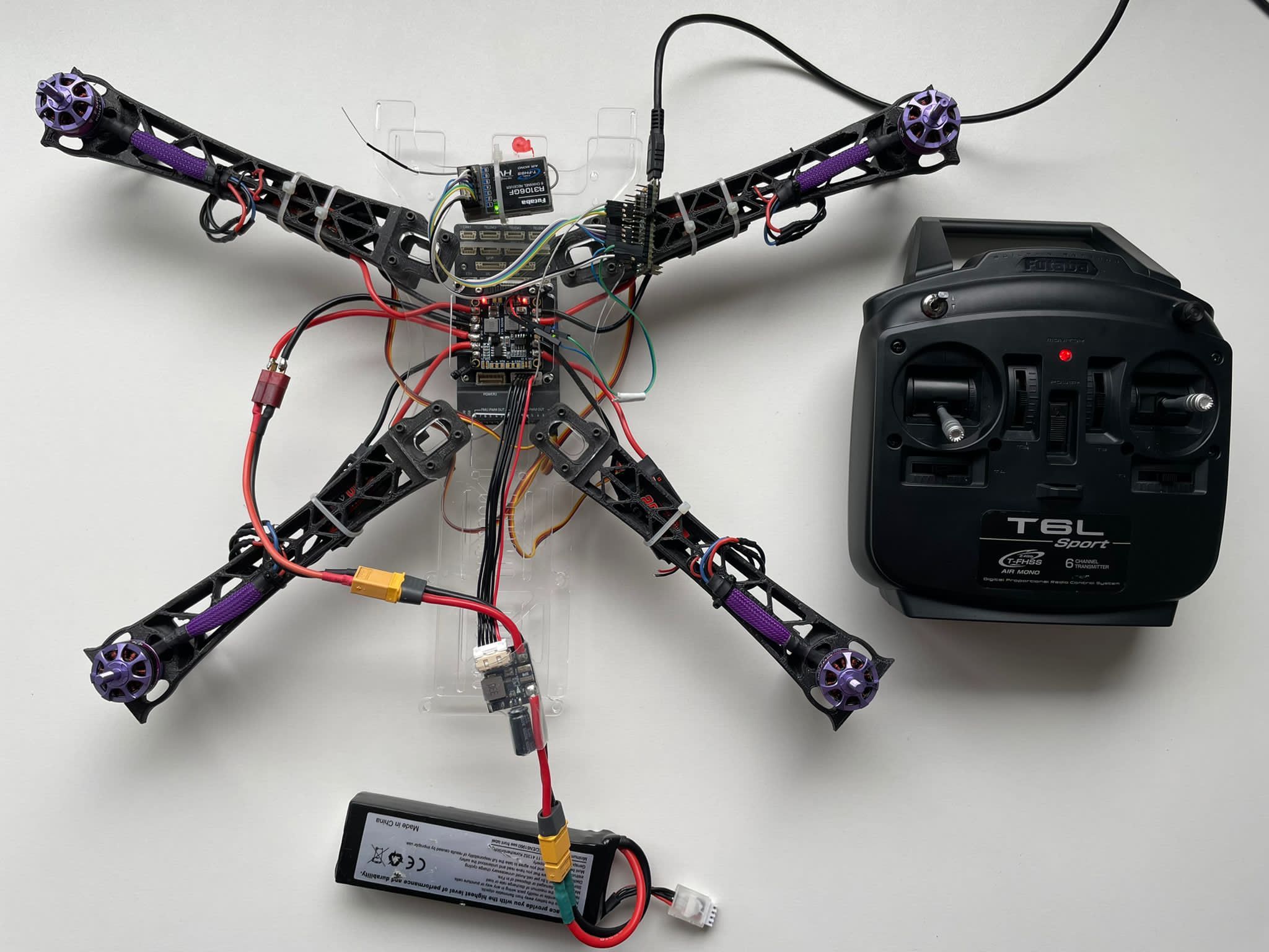 DroneLoad quadcopter and control setup